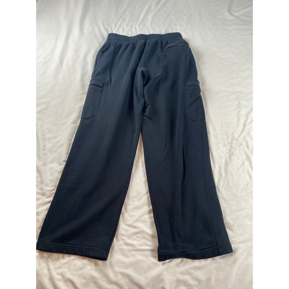 Nike Cargo Sweatpants Mens Large Black Excellent Wide Leg Fleece Baggy Swoosh